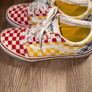 Vans Blue and White Checkered Sneakers| size 3